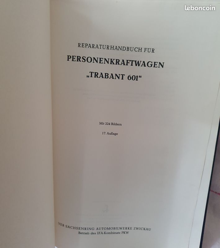 Livre de réparation Trabant 601 (image 3)