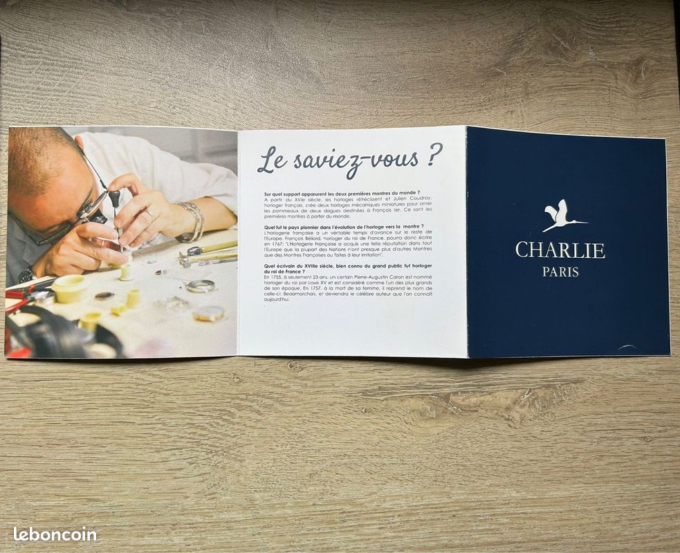 Montre Charlie Paris, modèle INITIAL cuir véritable marron (image 7)