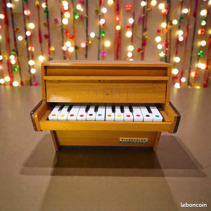 Jouet Ancien Piano à Queue Pianocolor Enfant - Bois, Brevet J Raas, Années 1950