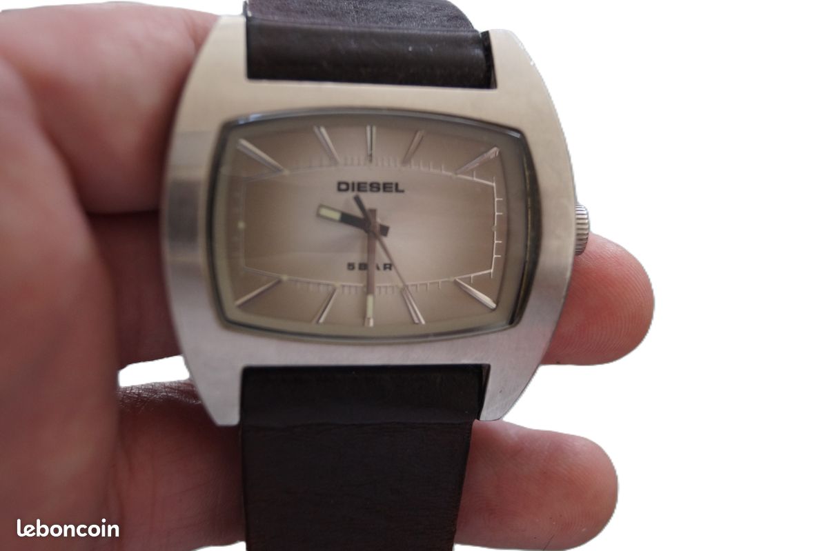 Montre Homme Diesel - Boîtier Acier, Bracelet Cuir, Occasion (état à Vérifier)