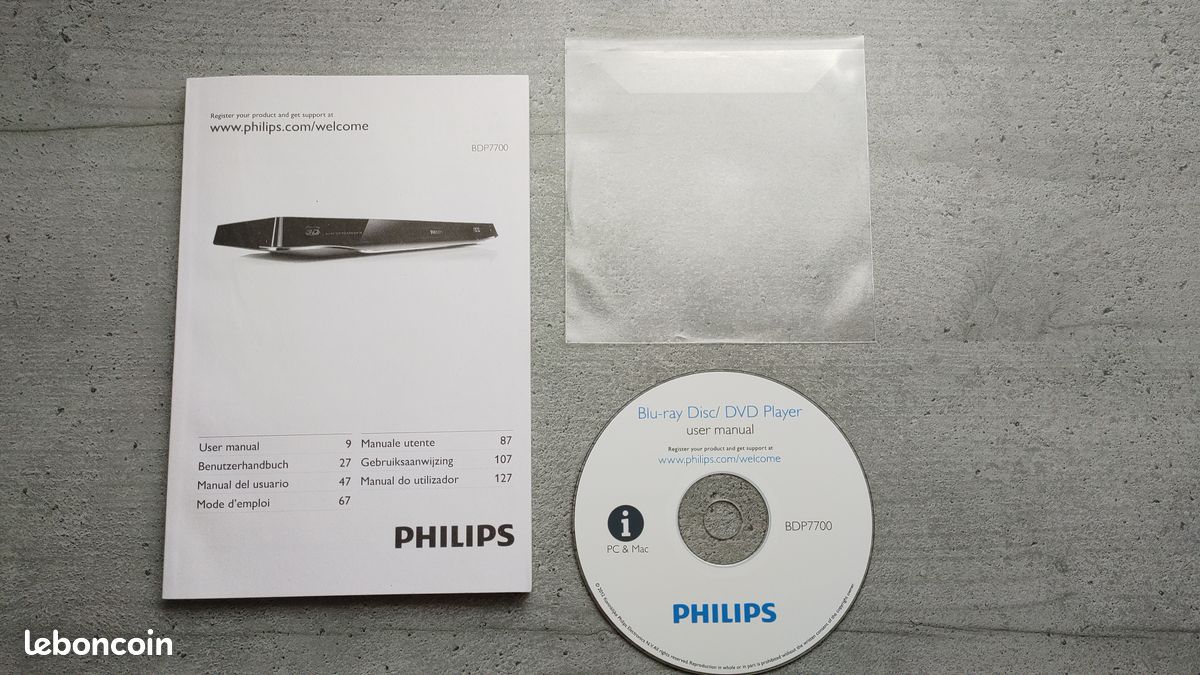 Philips - Manuel d'Utilisation du Lecteur Blu-Ray Disc 3D › BDP7700 - PC & Mac (image 2)