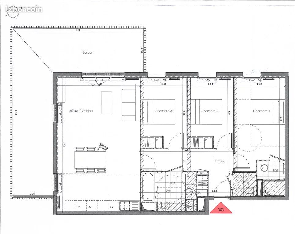 Appartement 4 pièces 88 m² - Bruges 33520 (image principale 5)