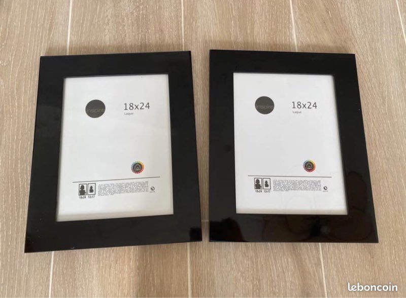 Lot de 2 cadres noirs laqués 18x24 cm (image 1)