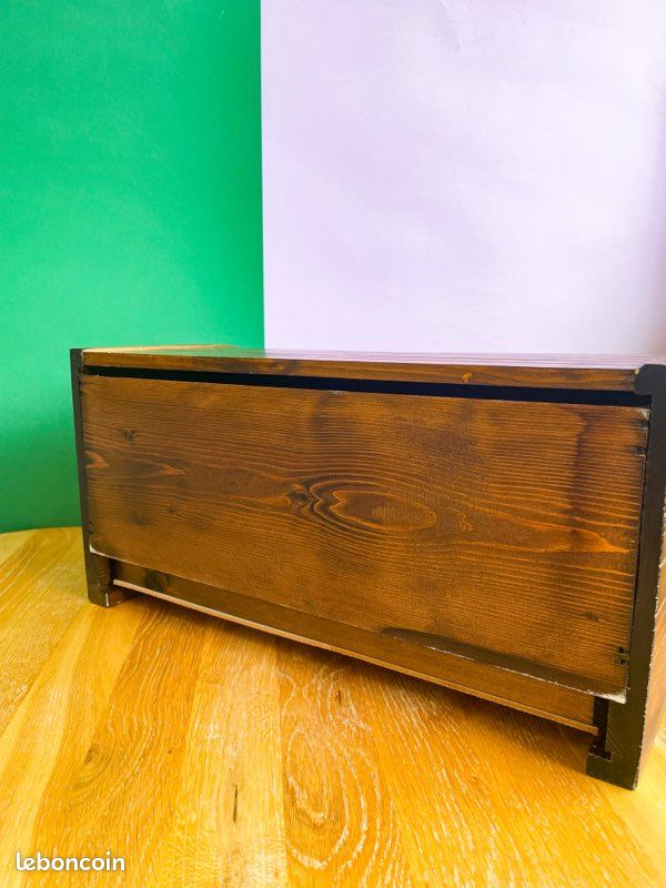 Huche à pain en bois vintage (image 9)