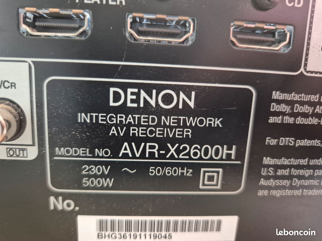 Ampli Home-Cinéma Denon AVR-X2600H - 4K UHD - Dolby Atmos (image 3)