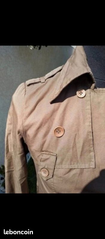 Manteau trench kaki marron neuf vintage (image 12)