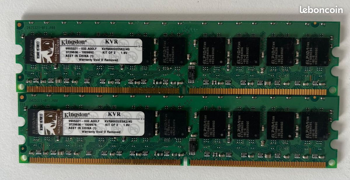 Lot de Mémoire Vive RAM pour ordinateur DDR3/DDR4 et serveur ECC (image 9)