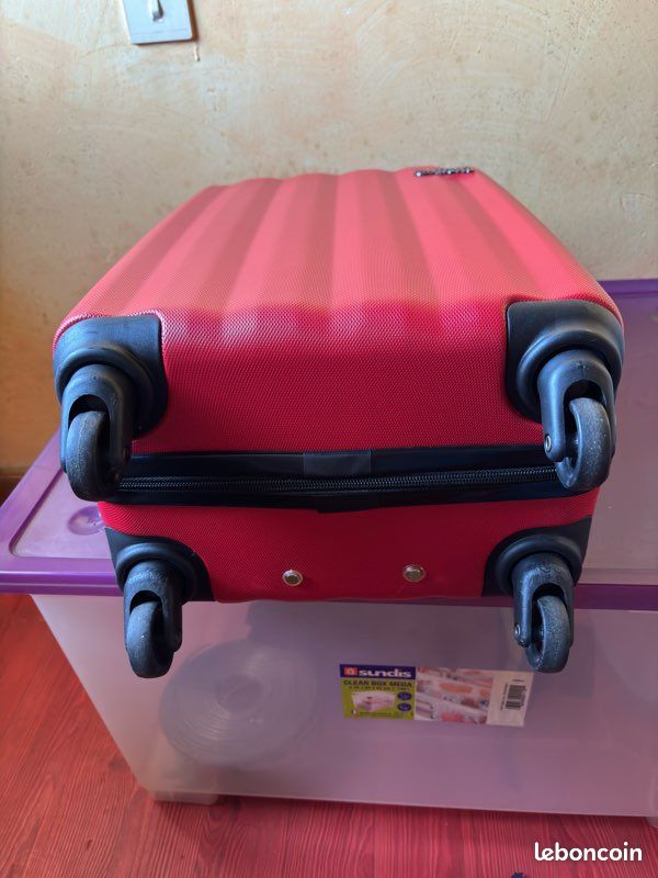 Valise cabine rigide 4 roues rouge Travel World (image 5)