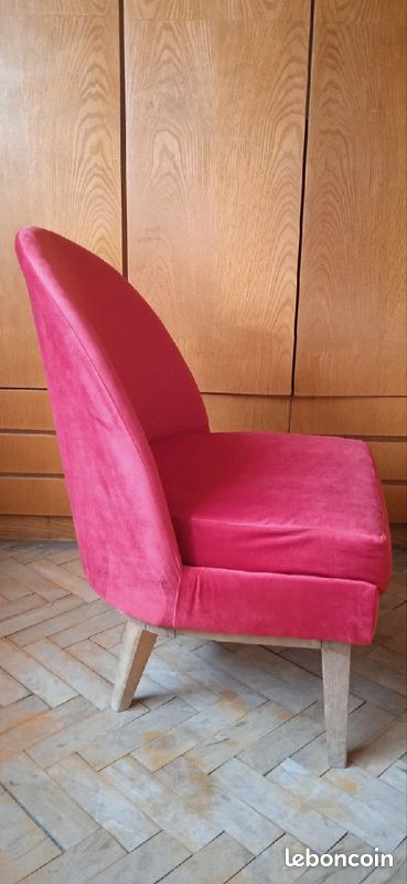 Petit fauteuil rouge vintage refait (image 3)