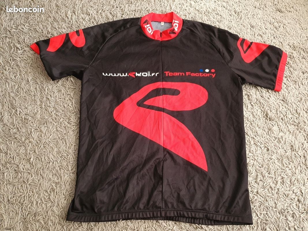 Maillot vélo cyclisme rouge noir Ekoi XL - Équipements vélos