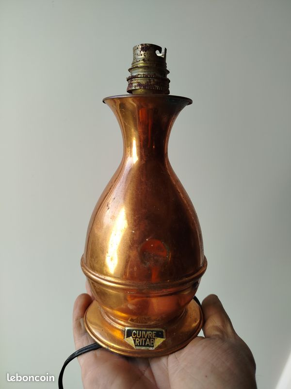 Lampe ancienne cuivre (image 5)