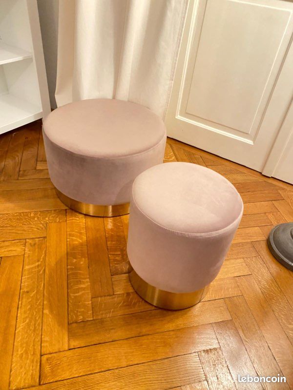 2 Poufs en velours (image 1)