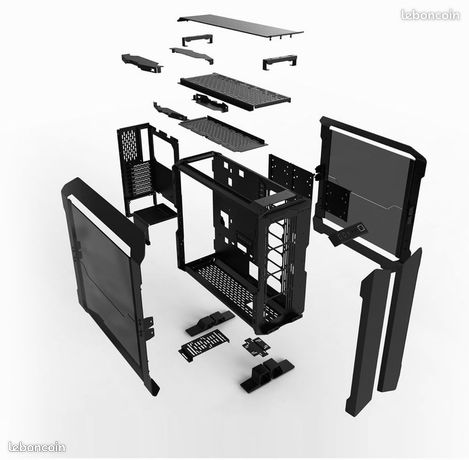 NEUVE / SCELLÉE — Boîtier Full Aluminium Premium & Verre Trempé : ODYSSEY X BIG TOWER SILVER — 3 Configurations Modulaires — E-ATX RTX 5090 5080 / Workstation IA / Watercooling Extrême 2