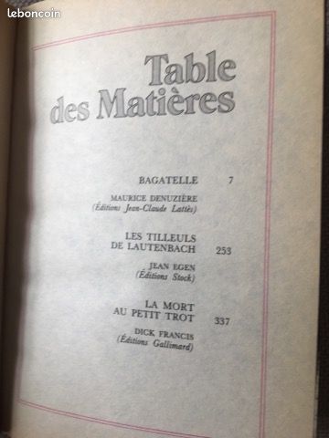3 histoires (Bagatelle-Les tilleuls de Lautenbach-La mort au petit trot) de 479p (ange57) (image 2)