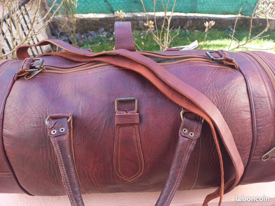 Sac De Voyage Noblesse Cuir De Vachette Marron - Vintage Reproduction