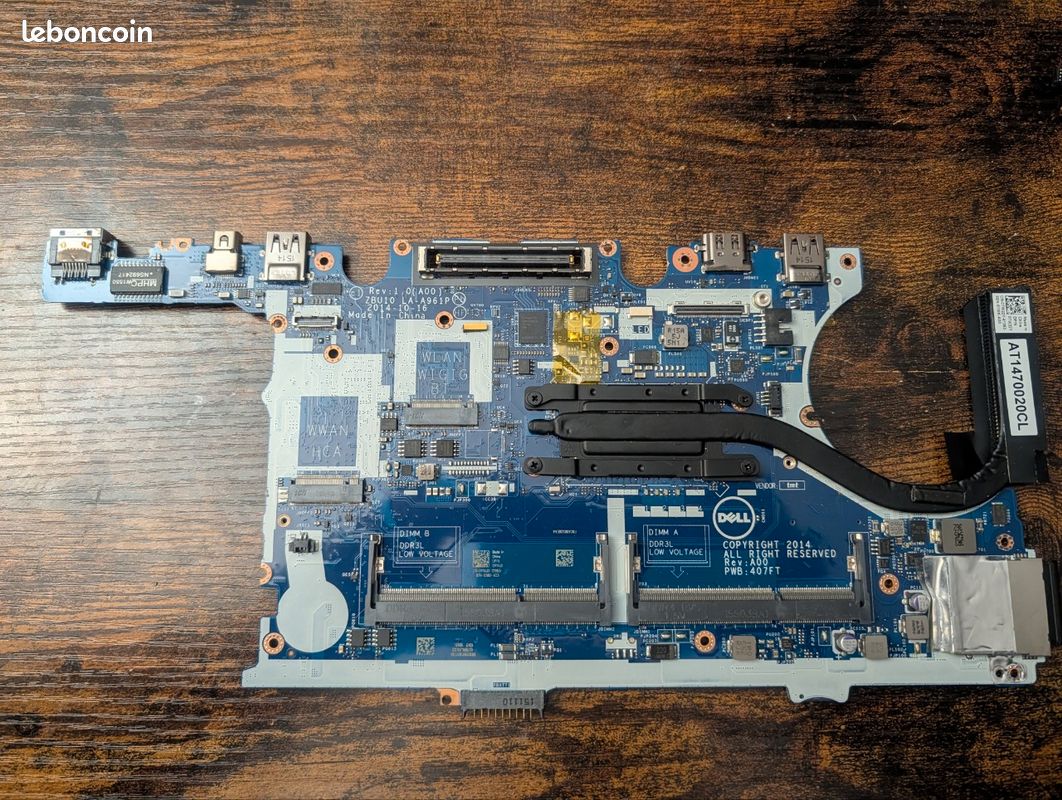 Carte Mère Dell Latitude E7470 AAZ60 REV 1.0 (I5-6300U) - Pour Pièces / Défectueuse