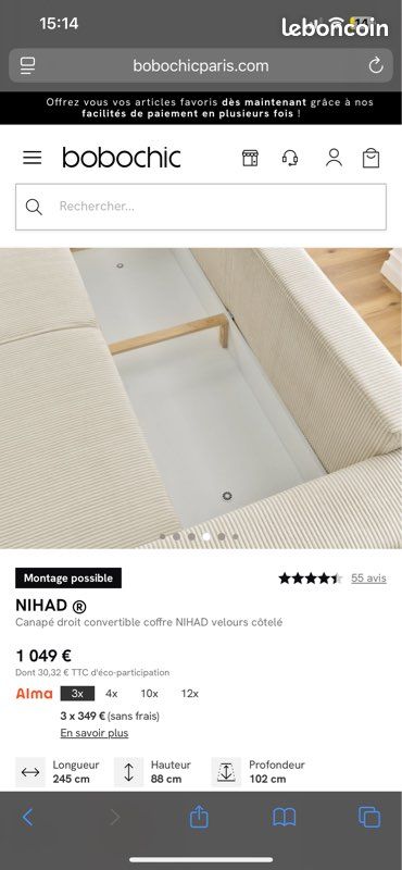 Canapé Bobochic + Pouf Nihad (image 6)