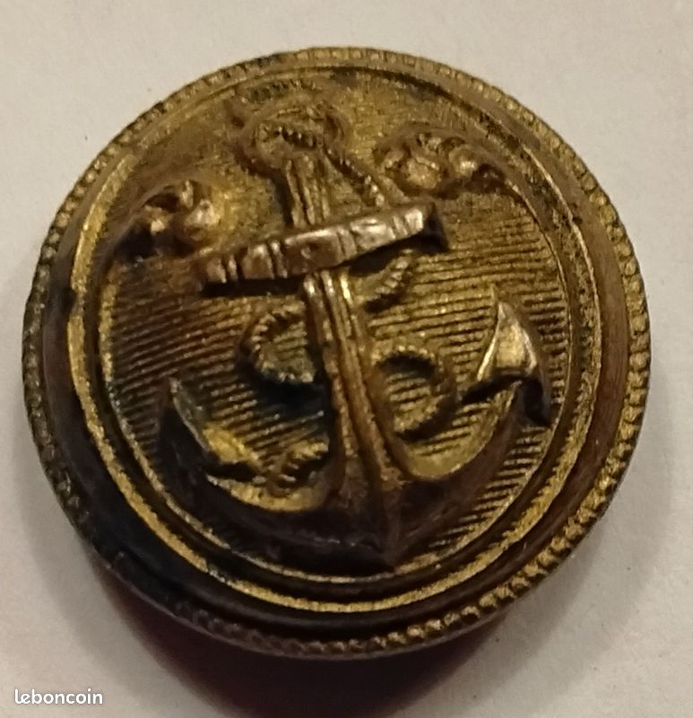 Lot De 10 Boutons Anciens En Métal Marine Argenté 20 Mm - Neufs Fabrication France