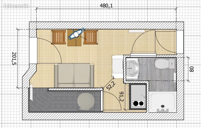 Appartement T1 meublé pour étudiant (image 2)