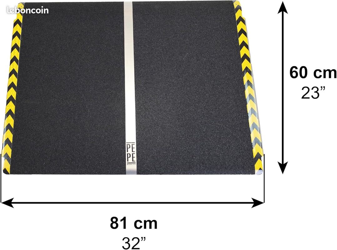 Rampe De Seuil Souple En PVC - 2 Cm De Haut, 100 Cm De Long (découpable), Antidérapante, Capacité 500 Kg