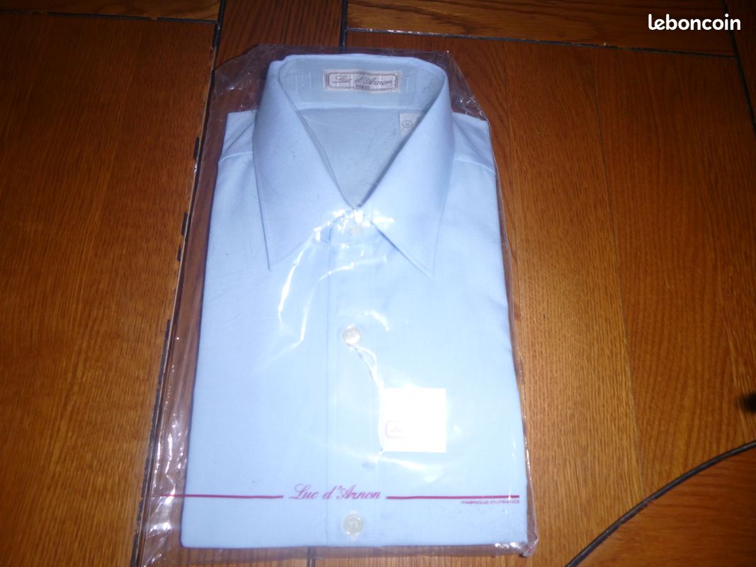 Chemise homme manches longues bleu clair (image 1)
