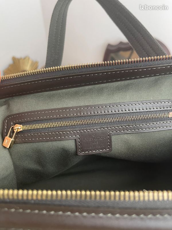 Sac Louis Vuitton Joséphine vintage en lin vert (image 7)