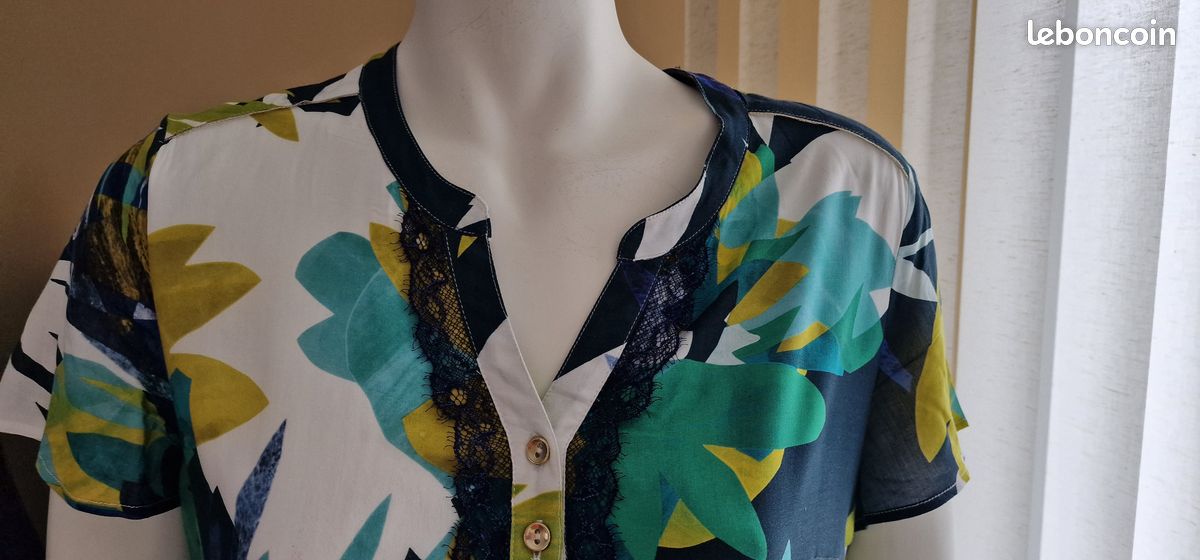 Veste Femme Pause Café Bleue, Taille 44, En Coton Mélangé, état Correct D'occasion