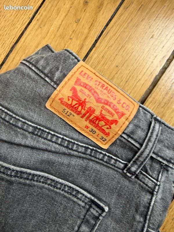 Jean Levi's 511 Homme - Gris - Taille 38 - Coton/Élasthanne - Occasion Très Bon État
