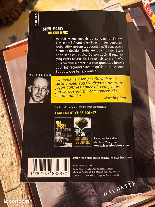 Titre : Livre poche — Un sur deux de Steve Mosby (Thriller) (image 2)