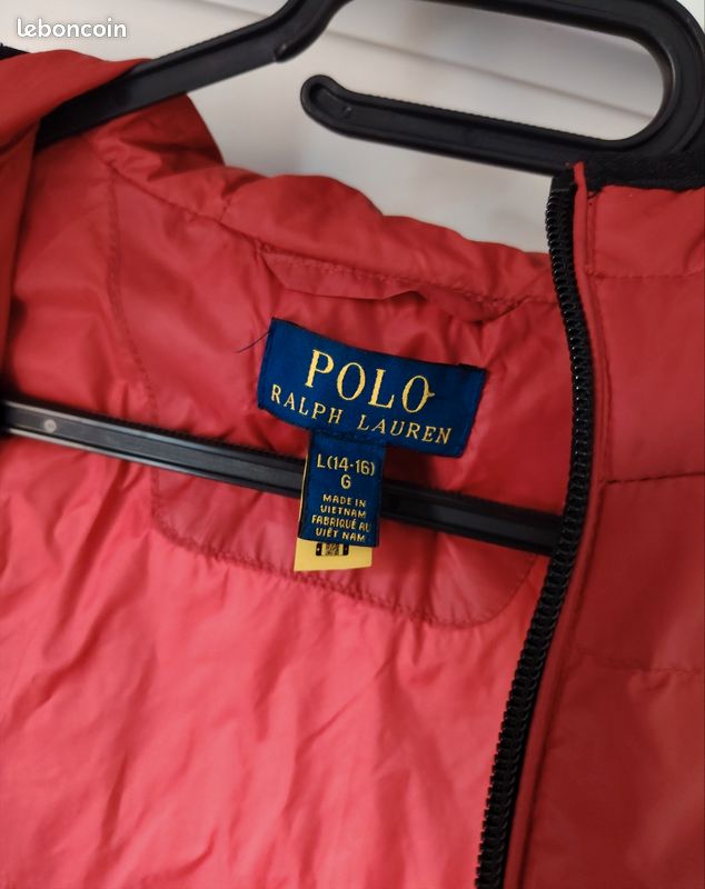 Doudoune Ralph Lauren rouge, L (14-16 ans) (image 3)