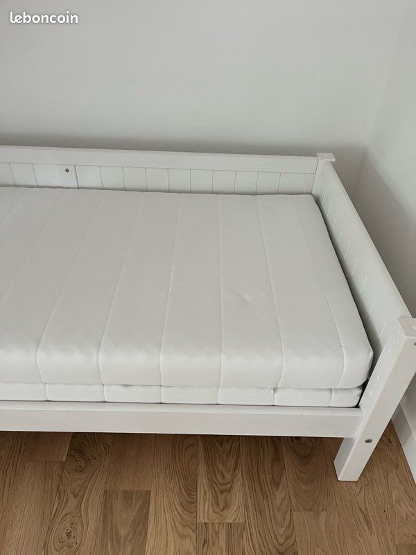 Lit banquette bois massif avec matelas (image 5)