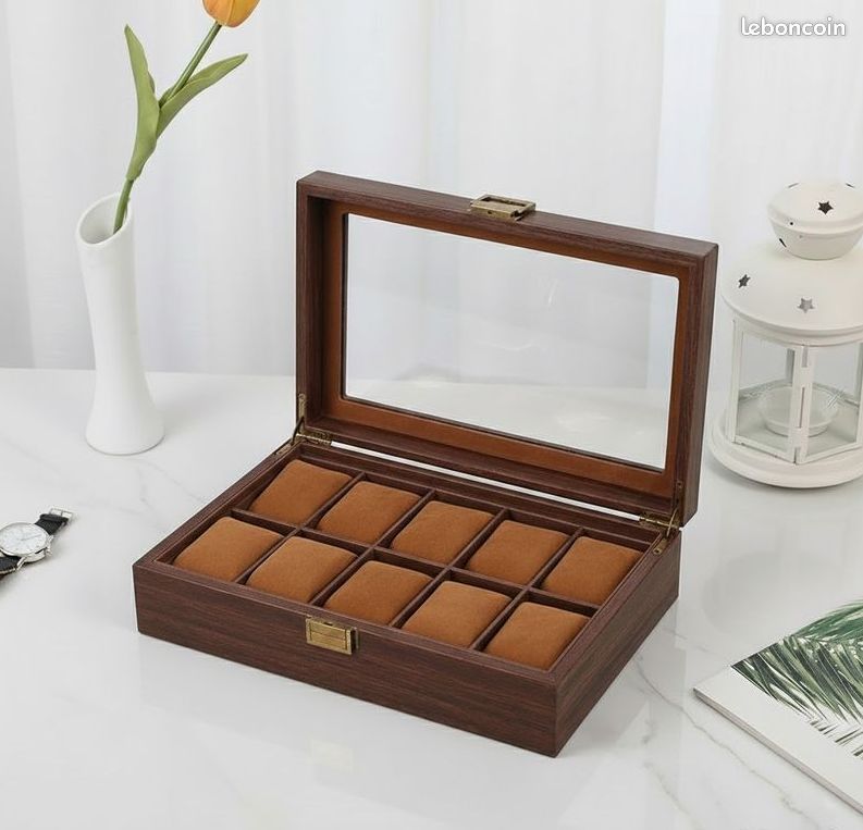 Écrin à Bijoux Ancien Marron - Intérieur Velours - Occasion - Boîte Vintage