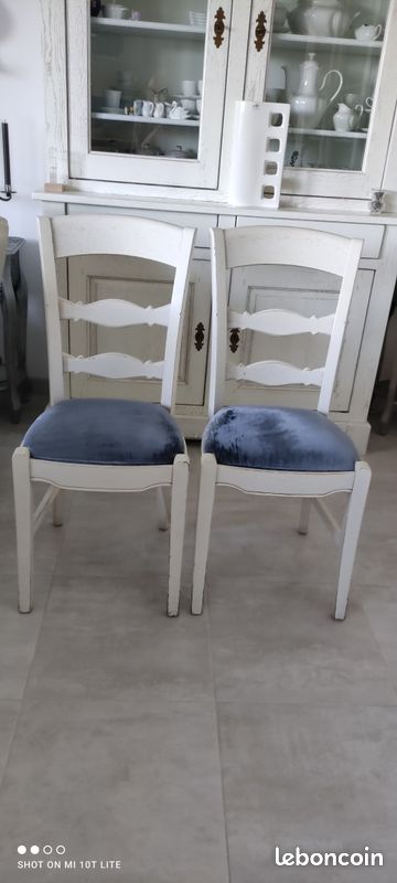 Chaises chene massif blanc cérusé (image 1)