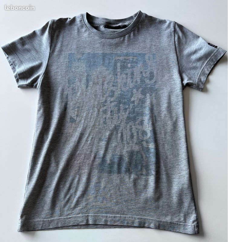 T-shirt Garçon Rebel Gris (12-13 Ans) - Coton Basique Manches Courtes