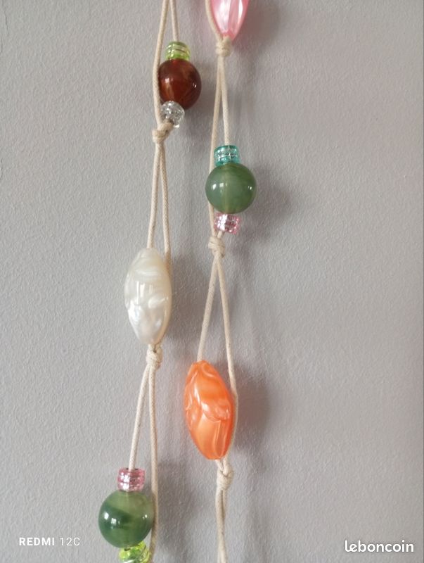 Collier Fantaisie Vintage En Perles Multicolores - Occasion, Bon état Général, Traces D'usure
