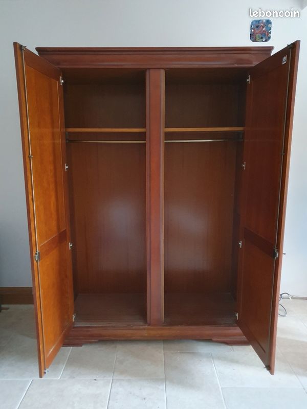 Armoire penderie Louis Philippe en merisier (image 4)