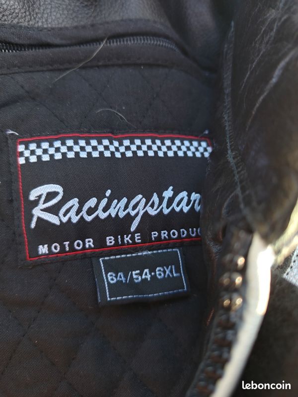 Blouson moto homme cuir racingstar taille 6xl Équipement moto - Main Image