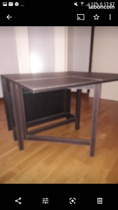 Table en simili cuir marron (image 2)