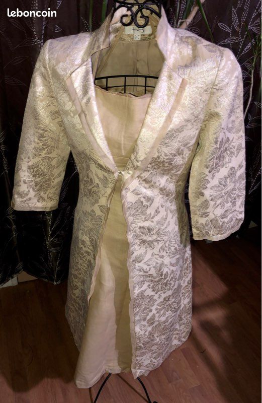 Robe et veste beige taille 36 (image 4)