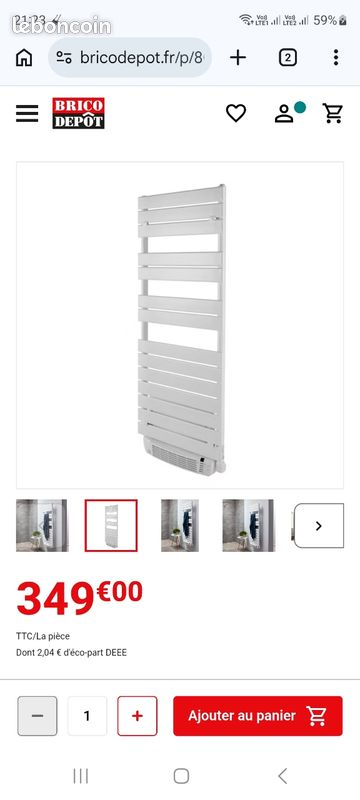 Destockage Sèche-serviettes électrique 700 w + soufflerie 1 000 w neuf (image 2)