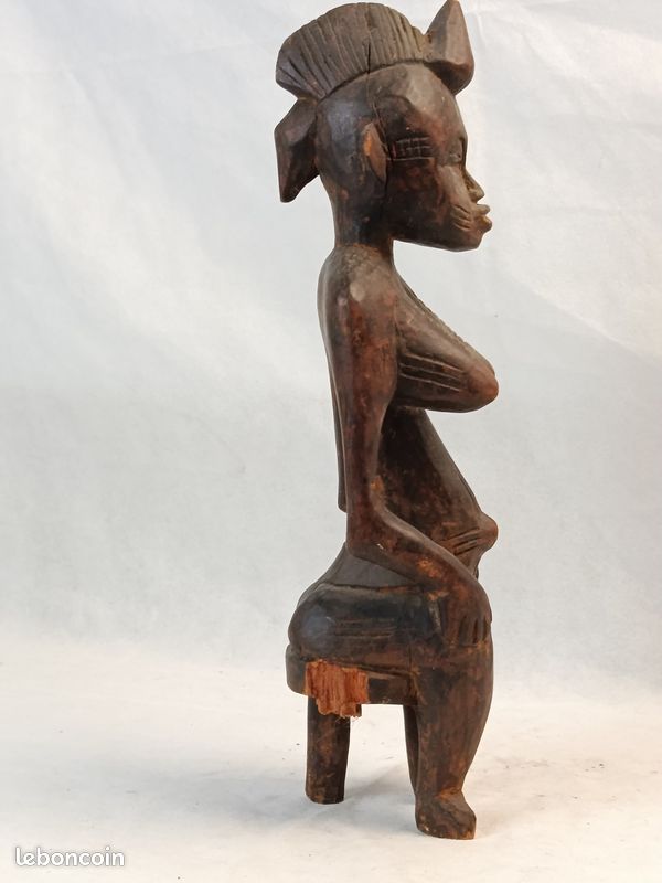 Statuette Sénoufo en bois – Sculpture africaine traditionnelle – 33 cm (image 5)
