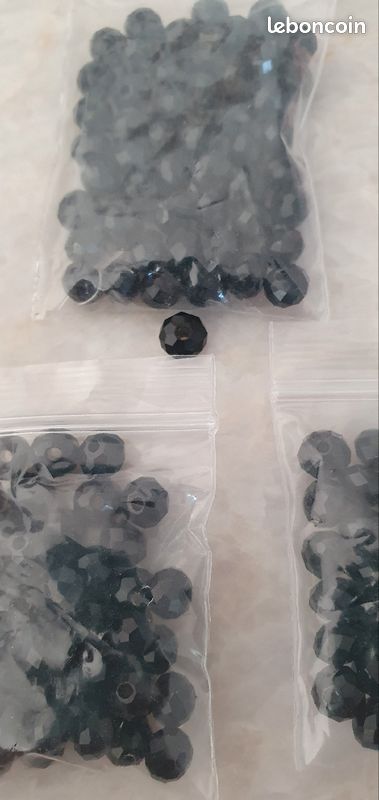 Lot perles noires facettées ovales (image 2)