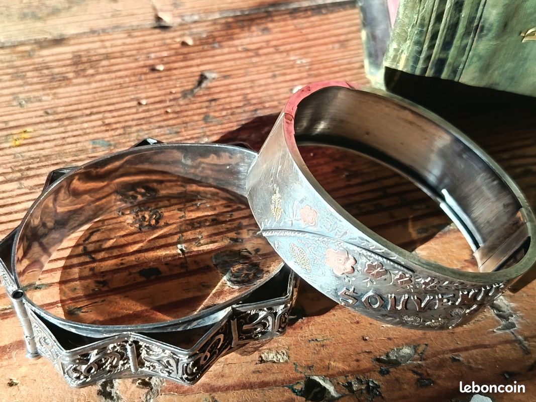 ANCIEN BRACELET ENFANT Berbère Argent Massif Poinçonné - Patine d'Époque - Rare EUR 62,00 - FR