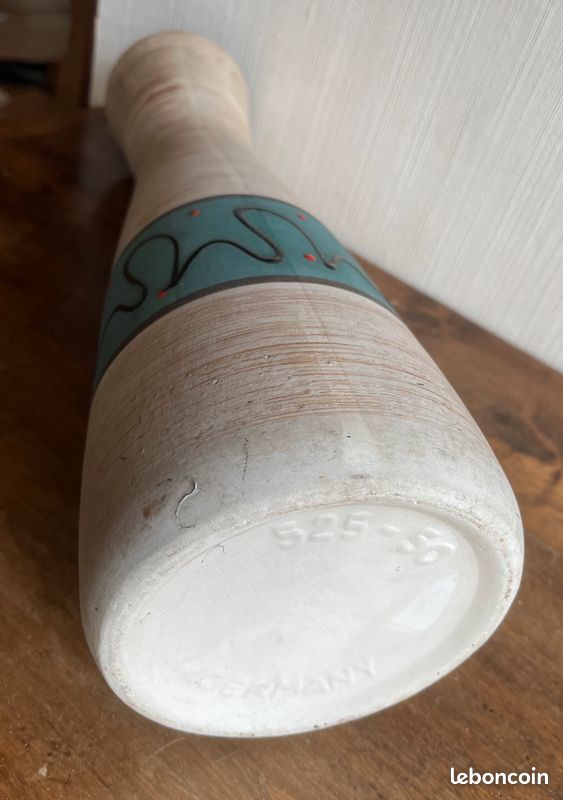 Grand vase bobine Scheurich Keramik 525-50, West Germany années 60 et petit vase 523-18 (lot de 2) (image 12)