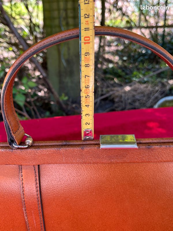 Sac à Main Vintage DEVERNOIS En Cuir Marron - Bandoulière Ou épaule - Occasion
