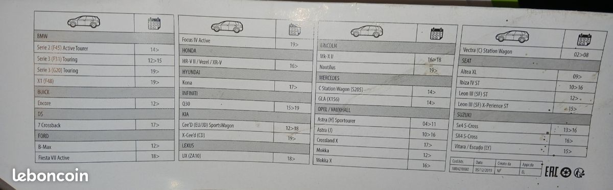Barres de toit BMW Série 2 (F45) Active Tourer, série 3 (F31 G20) Break , X1 (F48) Menabo Pick-Up (image 3)