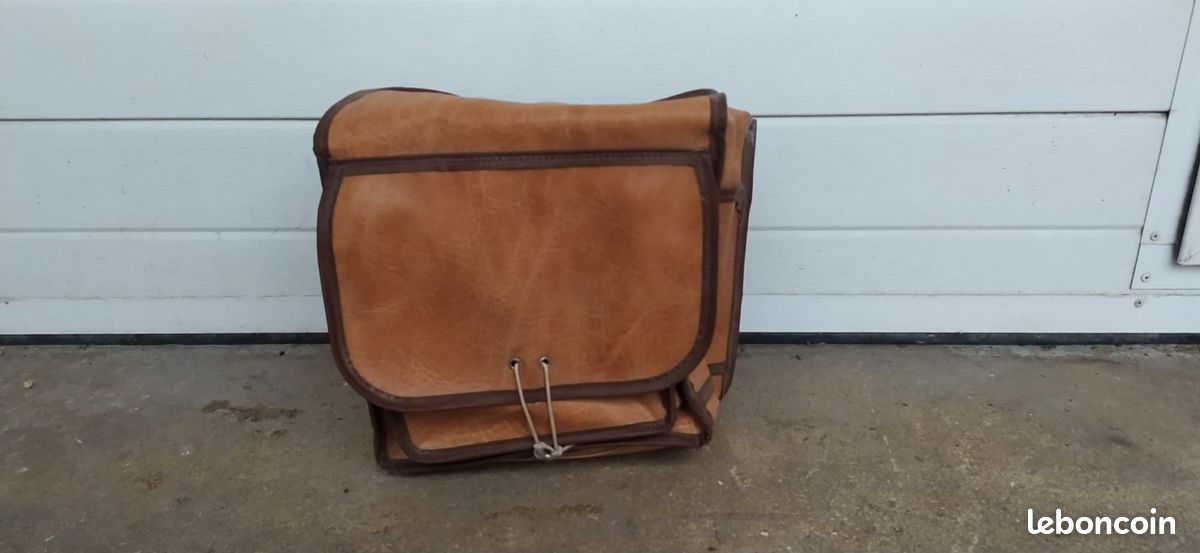 Sacoche Vélo Vintage En Cuir - Marque Wittkop (Noir, Bon état)