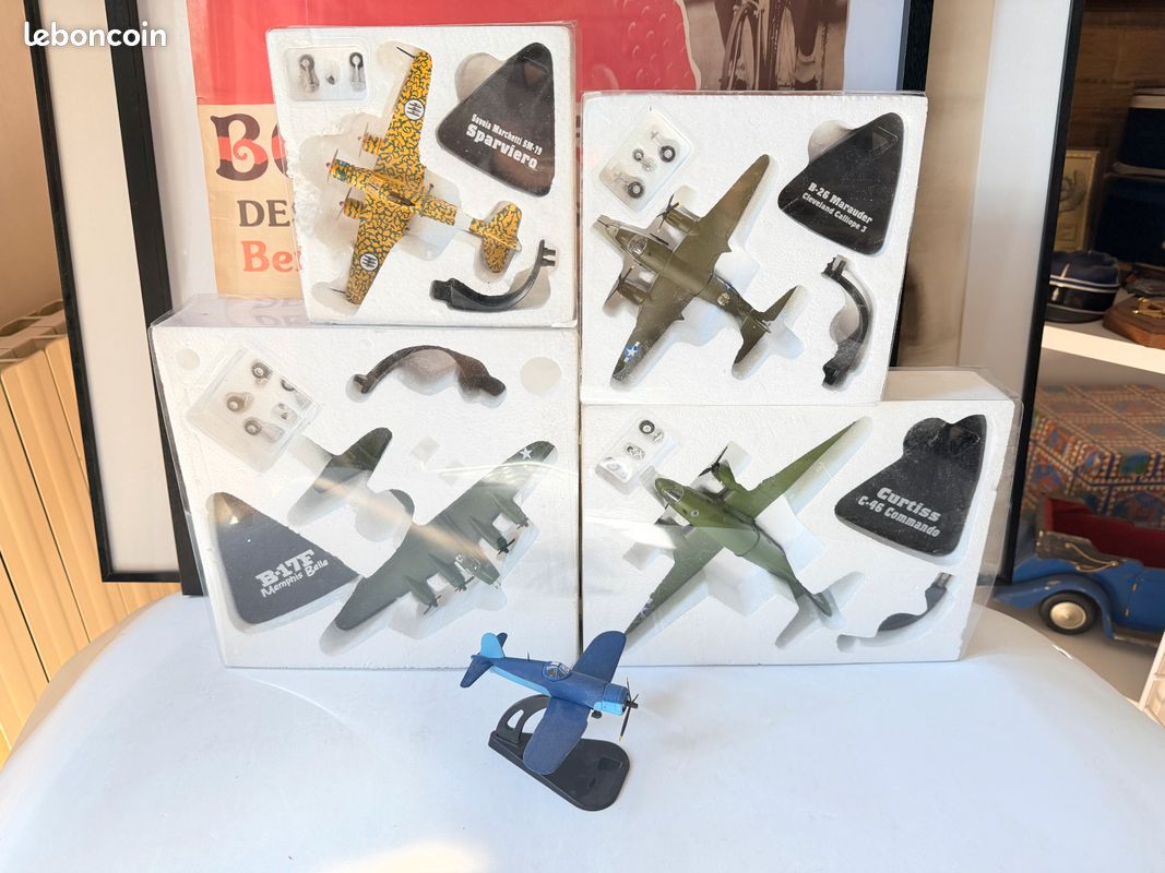 Lot De 9 Avions Miniatures Altaya/Atlas - échelle 1/125 Environ - Occasion
