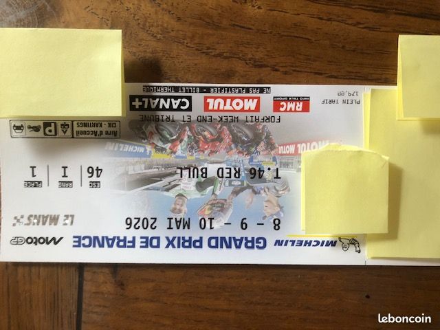 Billet grand prix de France Moto - Billetterie