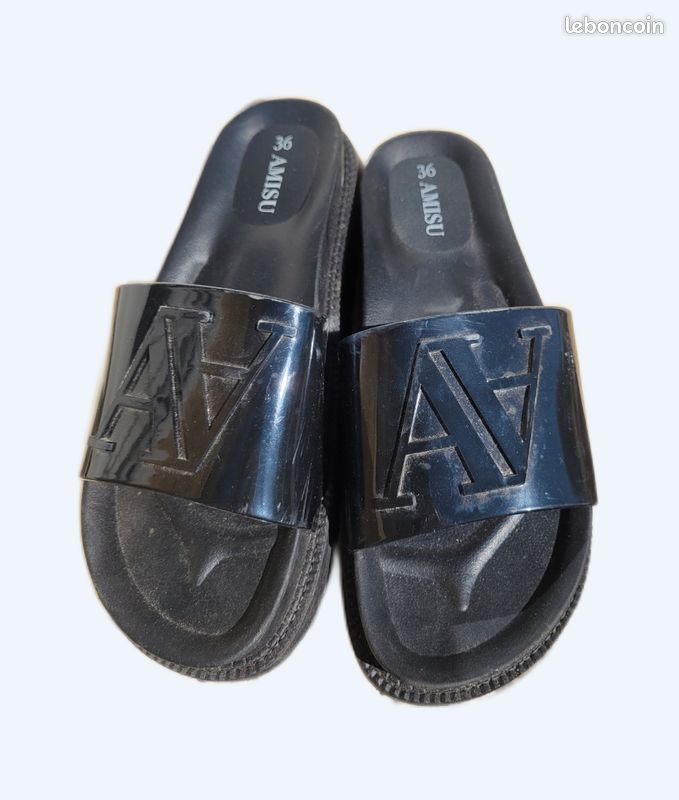 Claquettes noir Amisu (image 1)
